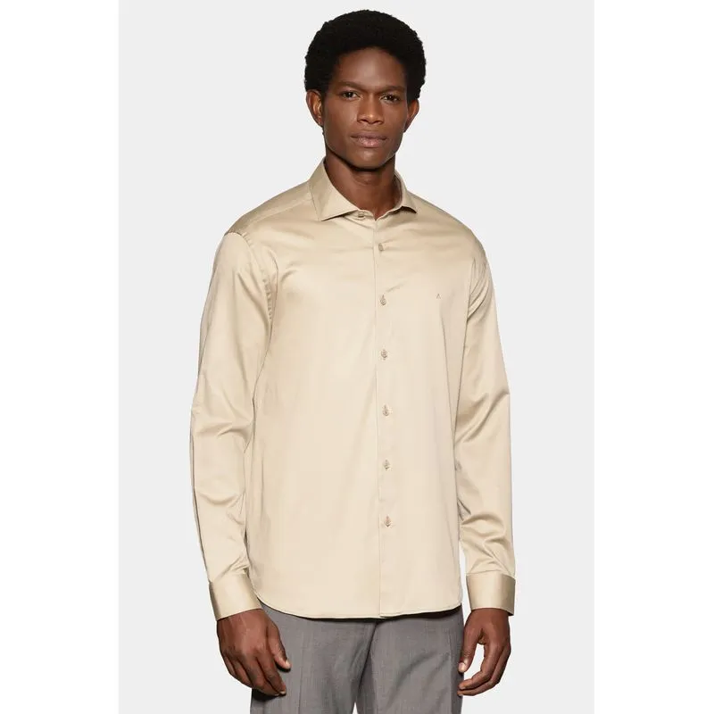 Camisa Manga Longa Slim Cetim St Hudson 2 Caqui - P