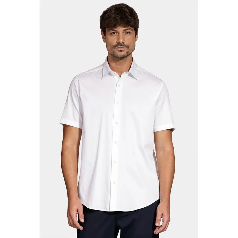 Camisa Manga Curta Slim Cetim Hudson Branco - G
