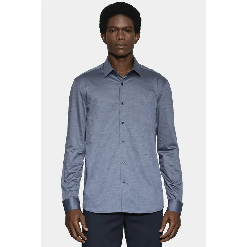 Camisa Regular Algodão Easy Care Azul Indigo - GG
