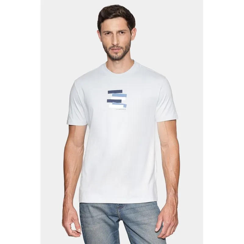 Camiseta Manga Curta Estampa Faixas Azul Claro 117 - G