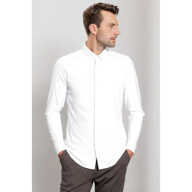 Camisa Manga Longa Flex Grid Branco - GG