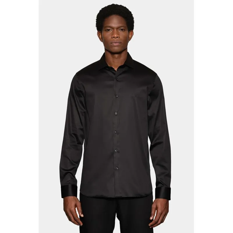 Camisa Manga Longa Slim Cetim St Hudson 2 Preto - P