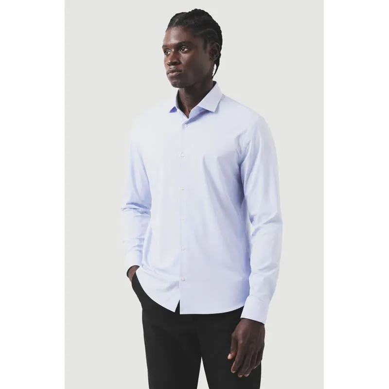 Camisa Slim Tech Flex Sarja Azul - P