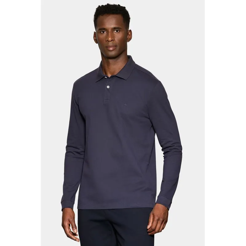 Polo Piquet Manga Longa Navy - M