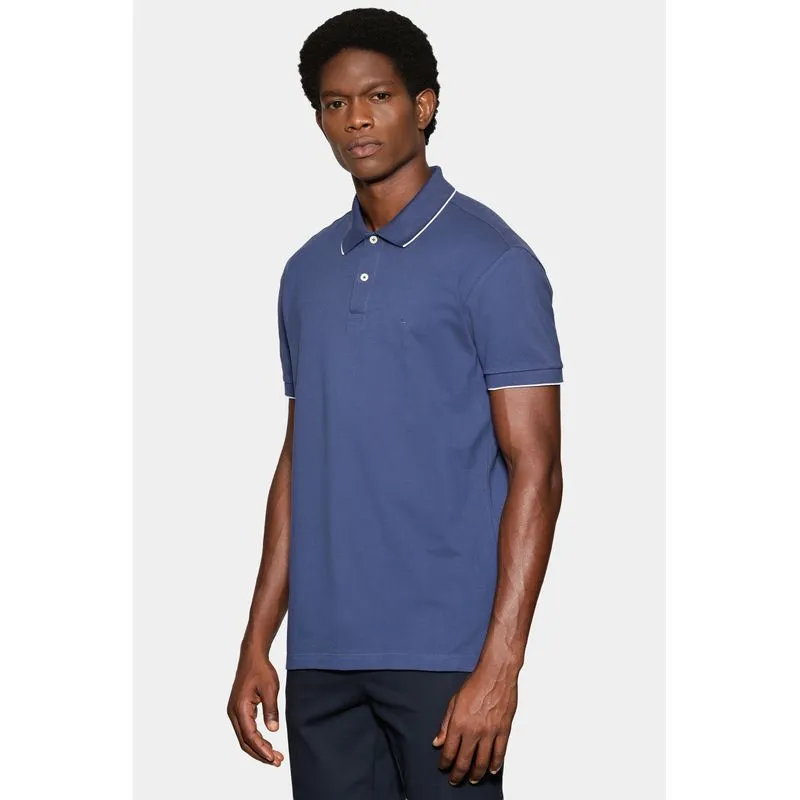 Polo Manga Curta Classic 1 Friso Indigo 117 - P