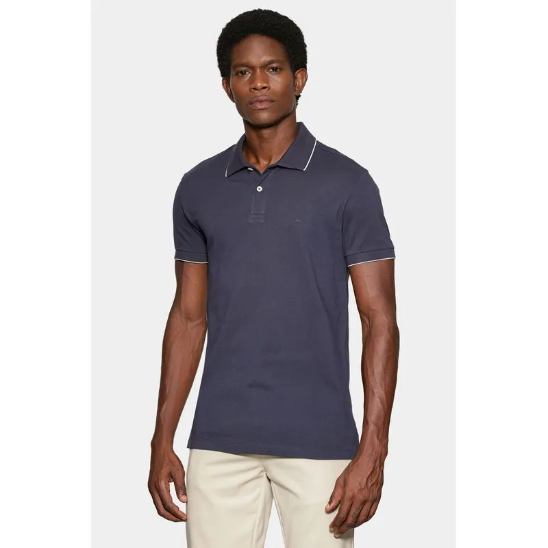 Polo Manga Curta Classic 1 Friso Navy - G