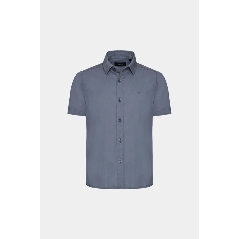 Camisa Manga Curta Infantil Loop Flame Bosco Azul Indigo - 10