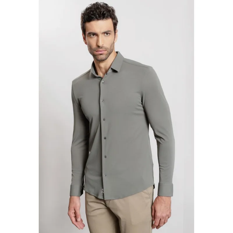 Camisa Manga Longa Piquet Everyday Cinza Escuro - GG