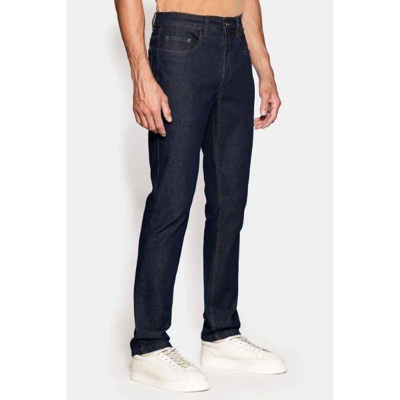 Calca Jeans Slim Blue Intense Azul Escuro - 46