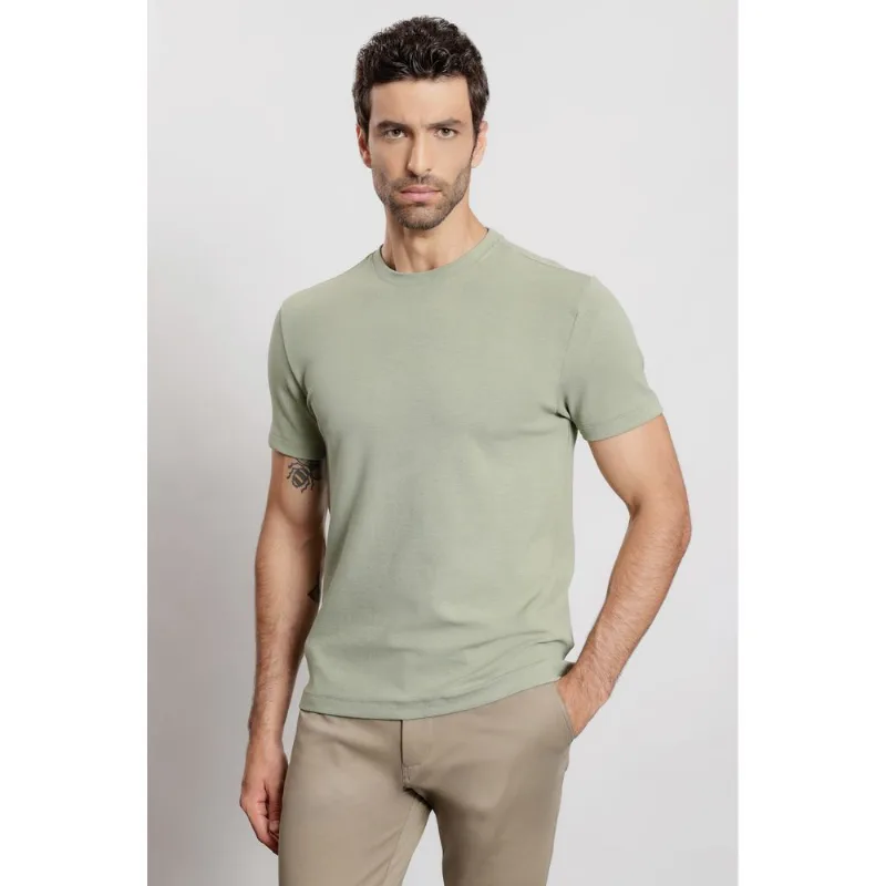 Camiseta Manga Curta Visco Flex Verde Sálvia - M