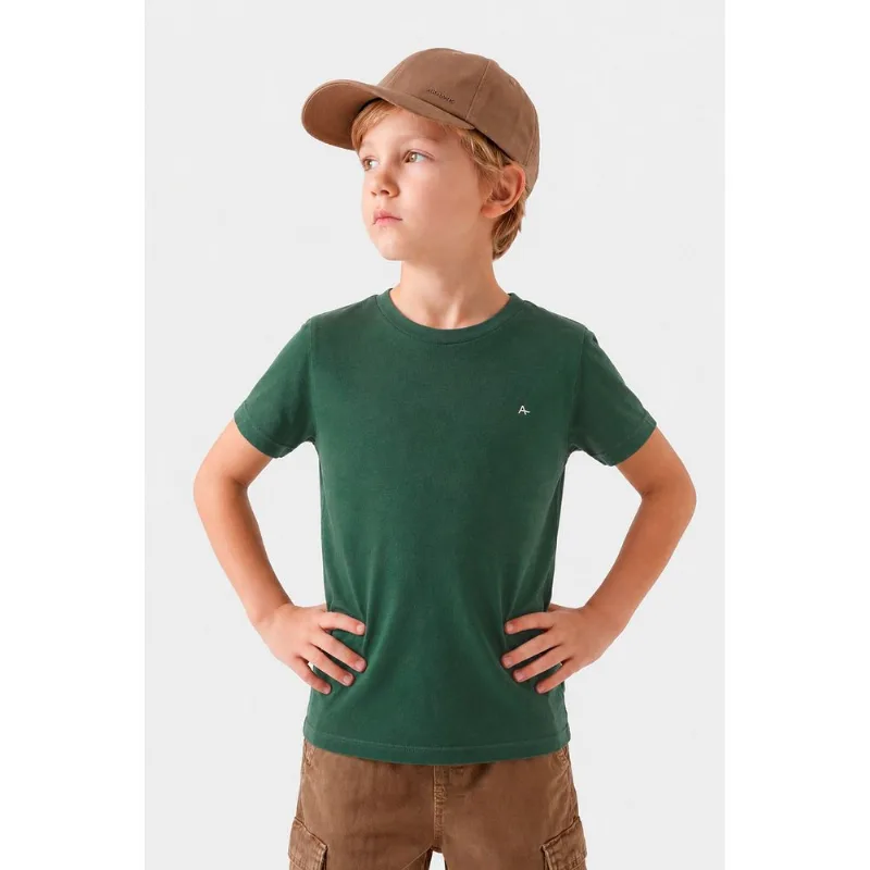 Camiseta Manga Curta Infantil Básica Verde Intenso - 2