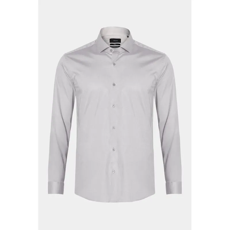 Camisa Manga Longa Slim Algodão Pima Sarjada Branco - GG