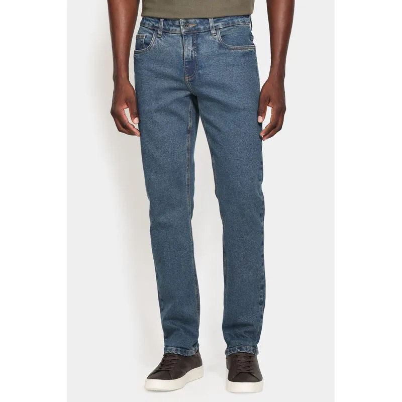 Calça Jeans Slim Azul Escuro Azul Escuro - 44