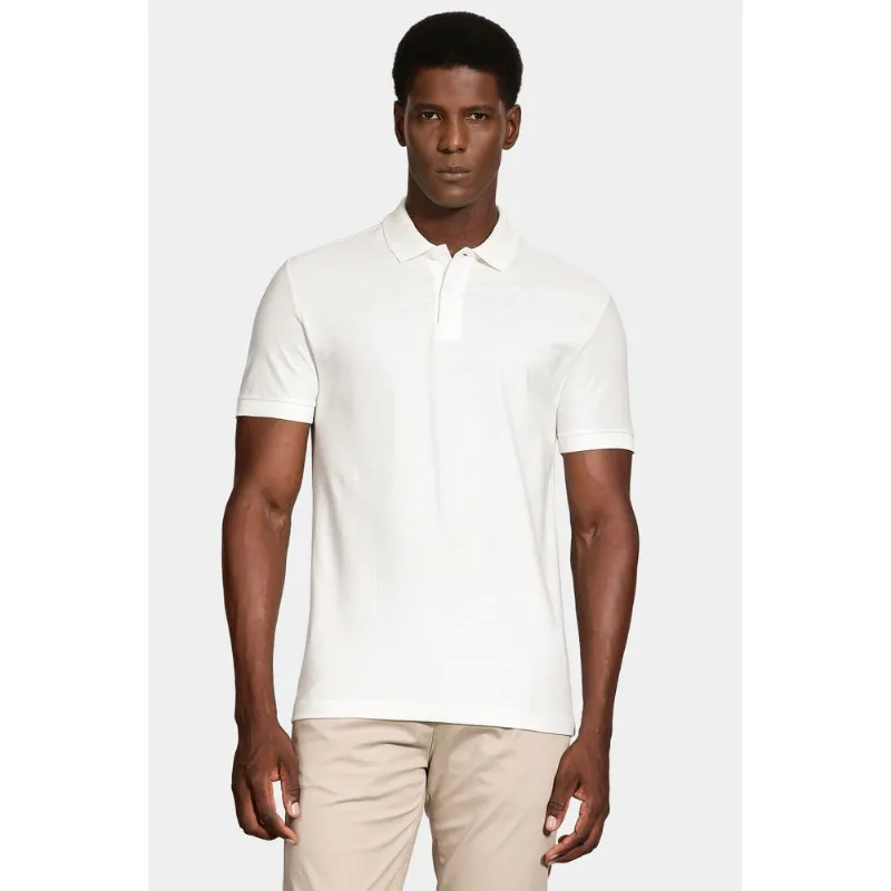 Polo Manga Curta Piquet Flame Off White - G
