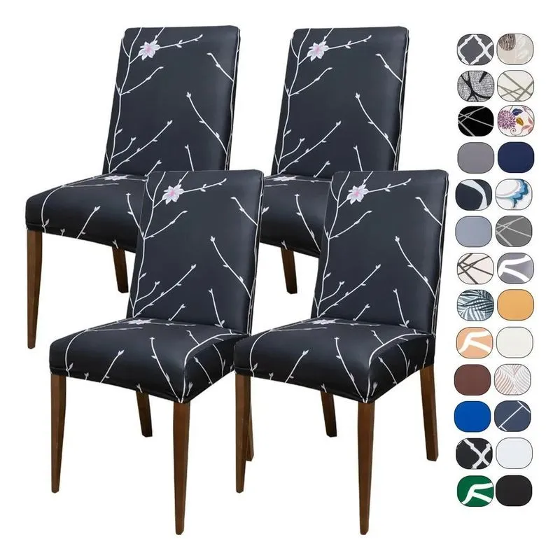 Kit 4 Capas Para Cadeira Spandex: Renove Já - Sakura