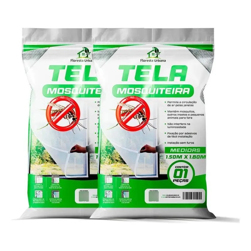 2x Kit 2 Telas Mosquiteira Janela Anti-inseto Para Mosquito