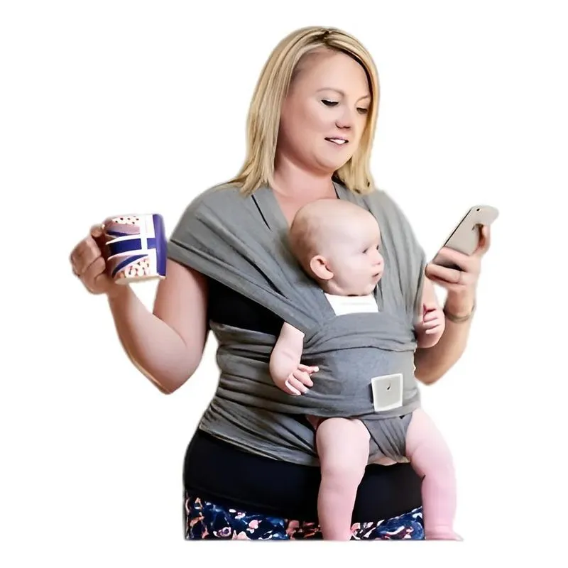 Wrap Sling Plus Size Transportador De Pano Bebê Cinza Mescl