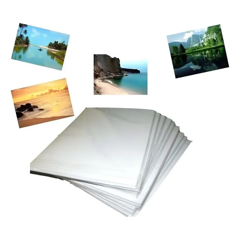100 Papel Foto Glossy Adesivo 130g Brilho Prova D'agua A4