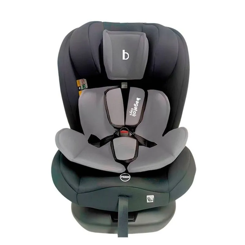 Cadeirinha Infantil 11097 - Preto Com Cinza 0 A 36kg Reclinável Com Isofix E Giro 360