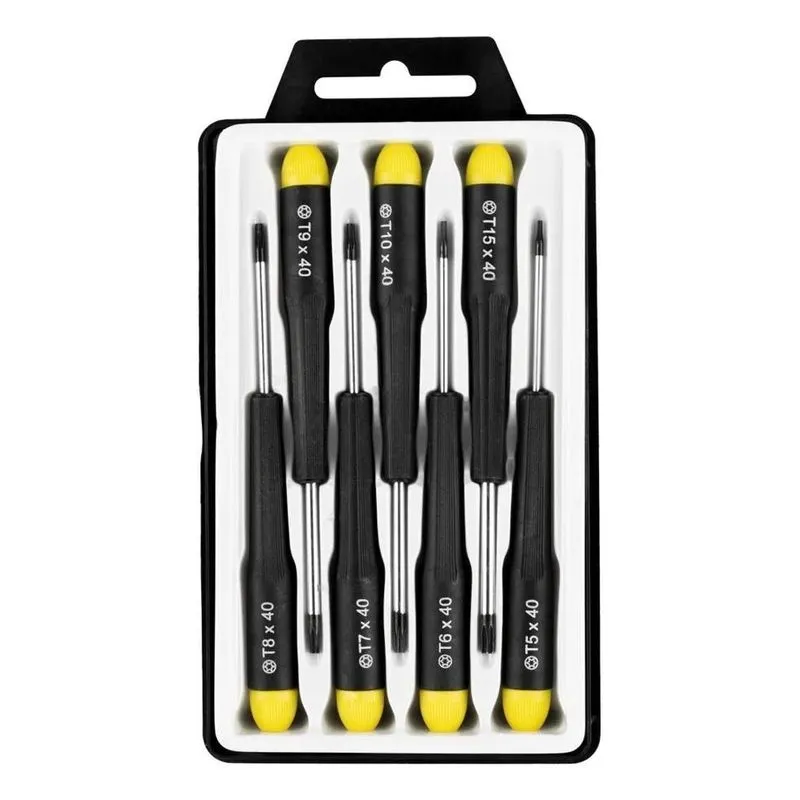 3x Chave Torx Precisão 7 Peças T5 A T10 - Eda 8nh Cor Preto