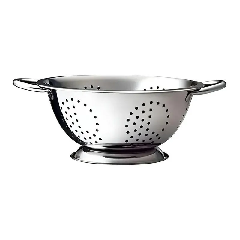 Escorredor De Massa Macarrão Legumes Inox Com Cabo Alça 24cm