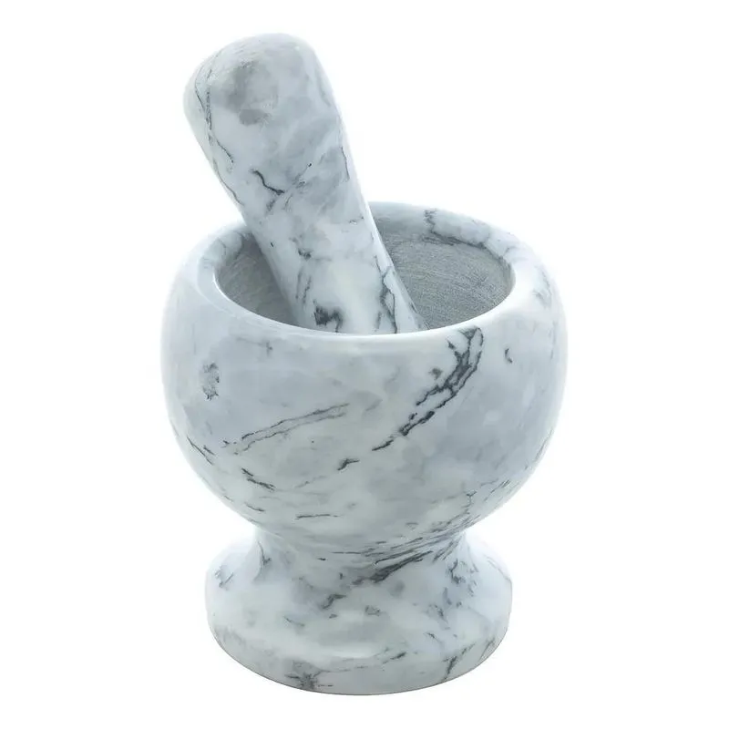 Pilão De Mármore Cinza 11 Cm - Rojemac Com Socador
