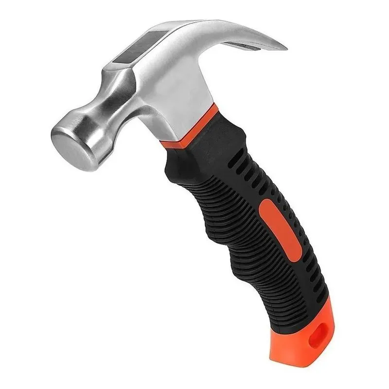 3x Mini Martelo 16 Cm Cabo Curto Emborrachado Aço Carbono
