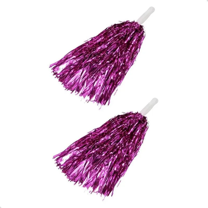 20 Pompons Metalizados 32cm: Festa E Torcida Vibrante - Pink
