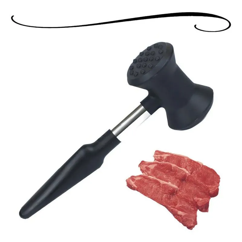2x Martelo Carne Batedor Alimentos Culinário Gourmet Com Den
