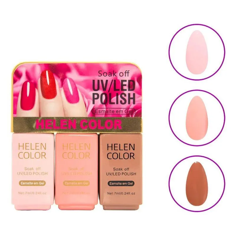 Esmalte Gel Helen Color 3 Cores Uv/Led Para Unhas Perfeit - 11