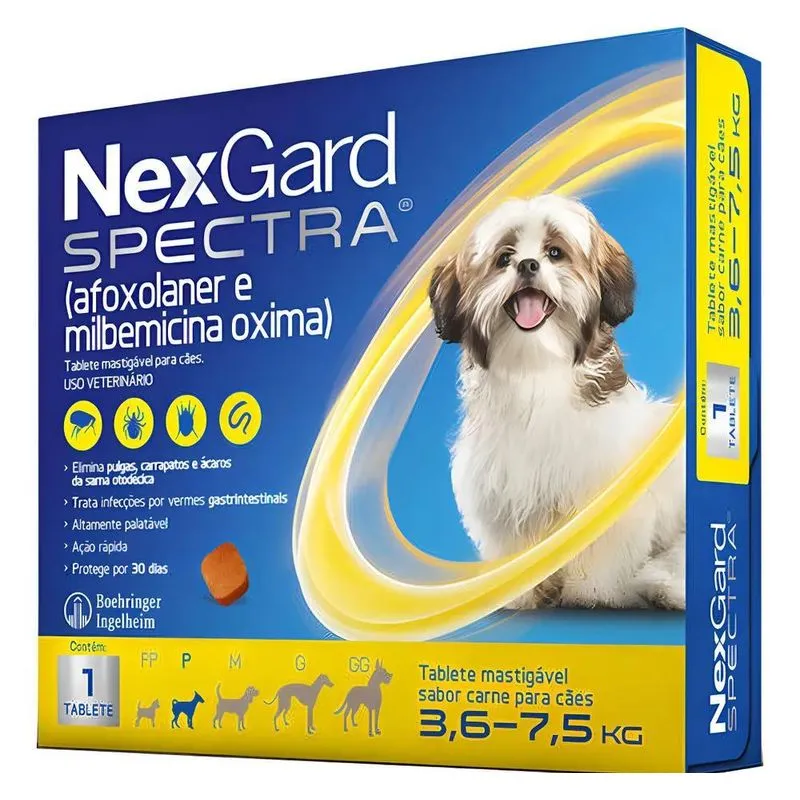 Antipulgas Carrapatos Nexgard Spectra Para Cães De 3,6 A 7kg