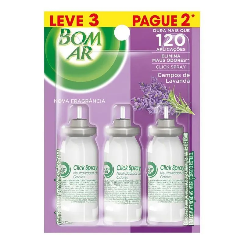 Bom Ar Click Spray Blister - Campos De Lavanda - Kit - 3 - 3