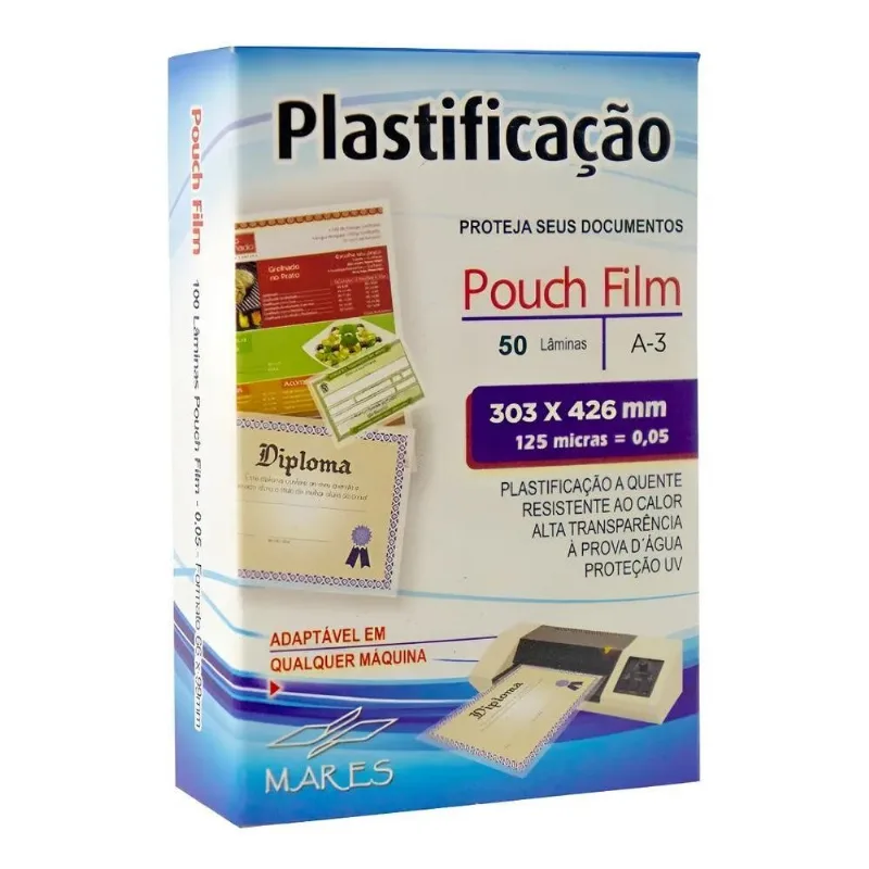 Plástico Para Plastificação A3 303x426x0,05mm 50un