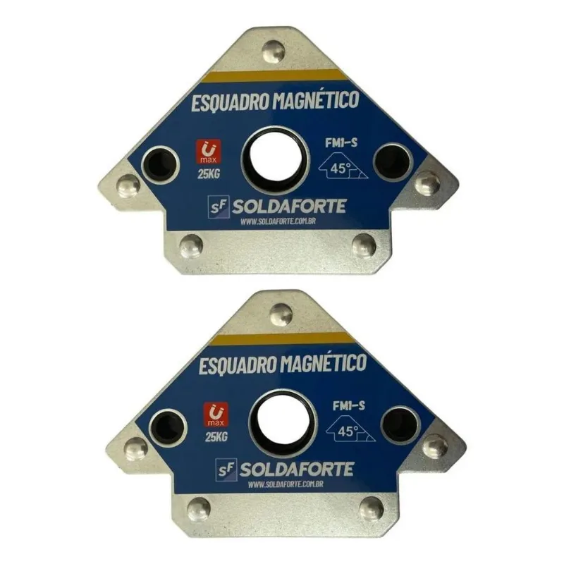 Esquadro Magnetico 25kg 2 Peças Industrial - Soldaforte