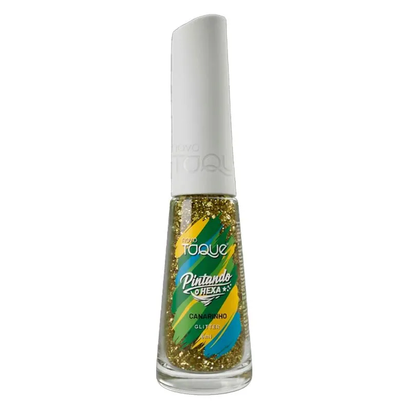 Esmalte Novo Toque Pintando Hexa Canarinho Glitter 8ml