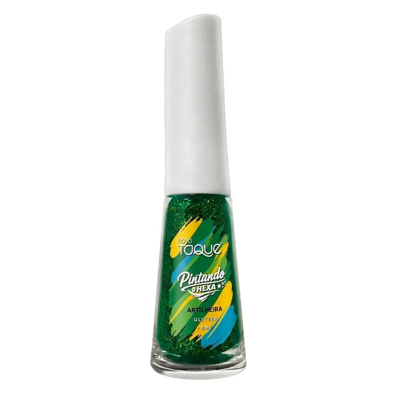 Esmalte Novo Toque Pintando O Hexa Artilheira Glitter 8ml