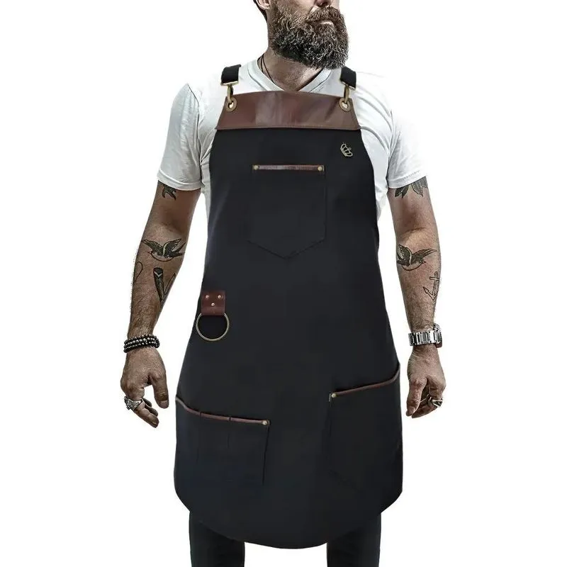 Avental Cozinheiro Churrasqueiro Restaurante Barista Couro C