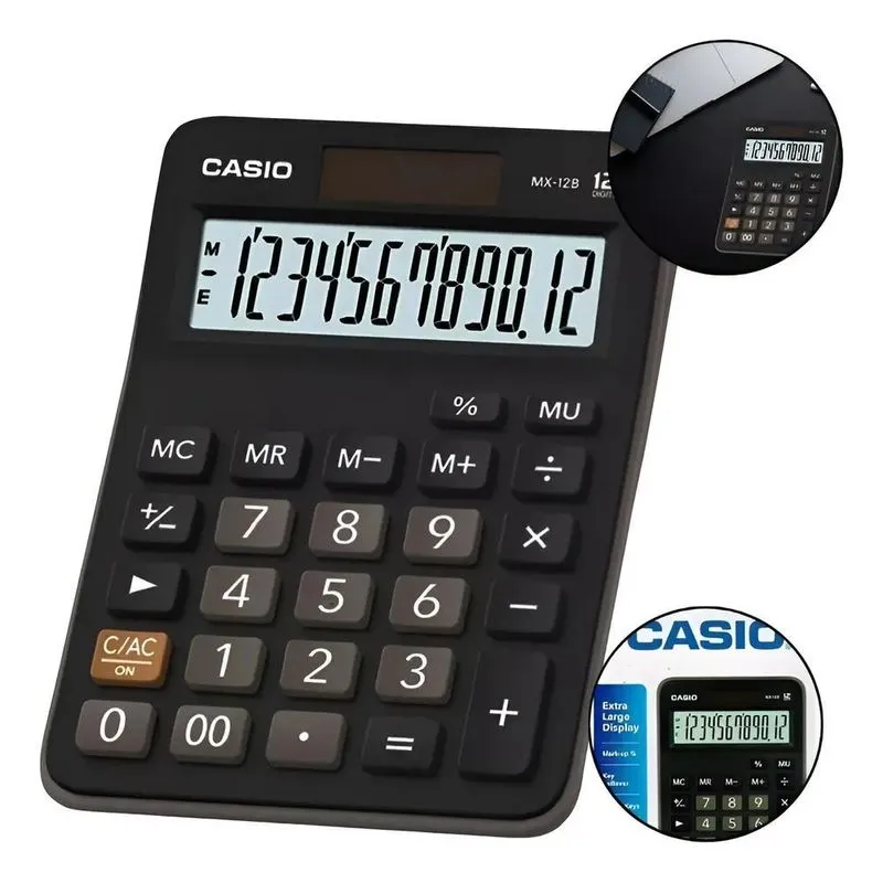 2x Calculadora De Mesa Com 12 Dígitos Para Escritório Escola