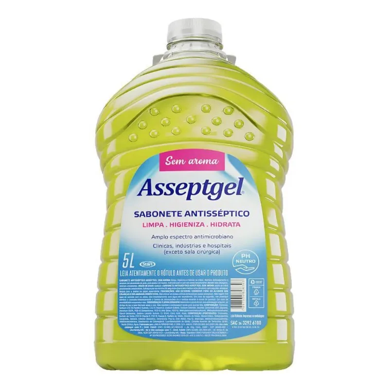 Sabonete Antisseptico Asseptgel Sem Aroma - Galão 5 Litros