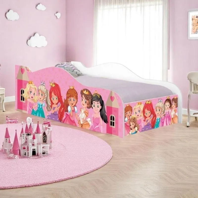 Cama Solteiro Glow Princesas Solteiro Com Colchão