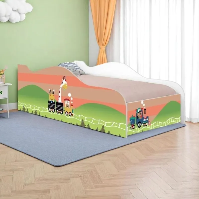 Cama Solteiro Glow Trenzinho Solteiro Com Colchão