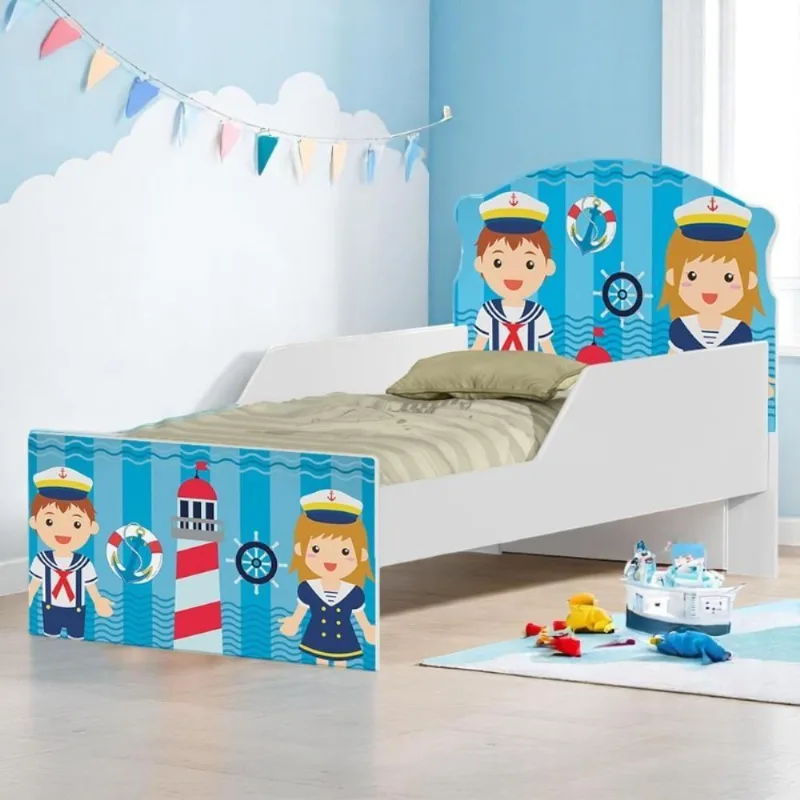 Cama Infantil Tick Capitão Marinhos Meninos Com Colchão