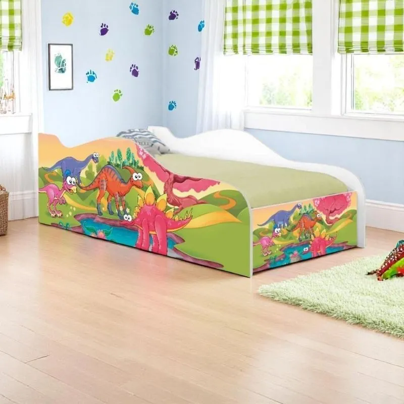 Cama Solteiro Glow Planeta Dinossauro Solteiro Com Colchão