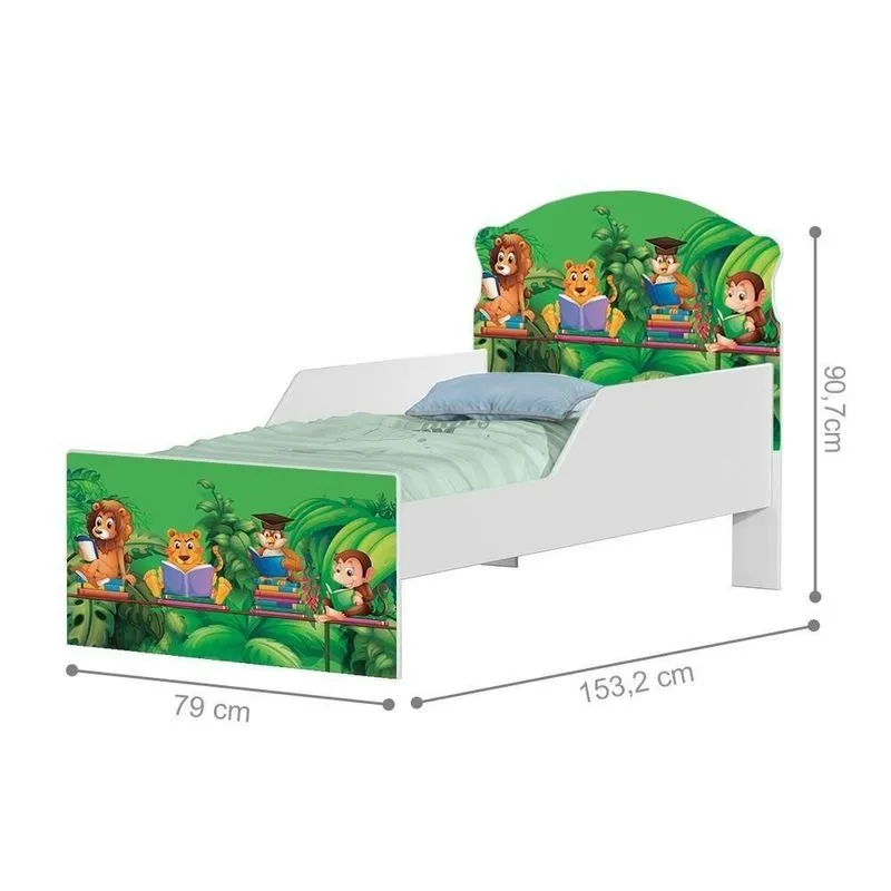 Mini Cama Safari E Zoológico Com Colchão