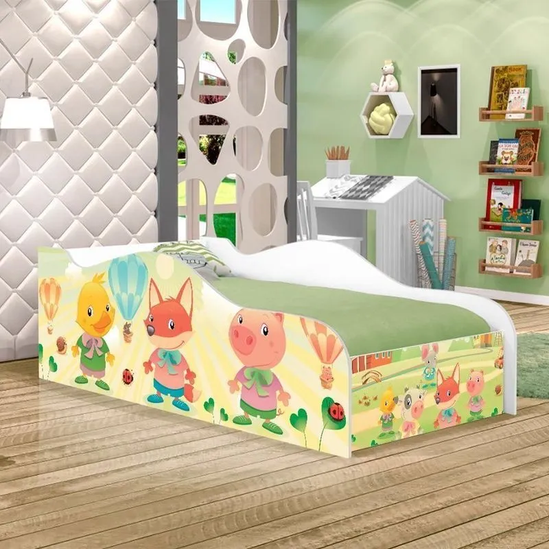 Mini Cama Fun Fazendinha E Balões Infantil Com Colchão