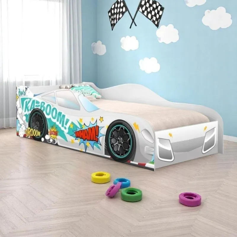 Cama Carro Kaboom Stylo MDF Branco Casah 91,5cm