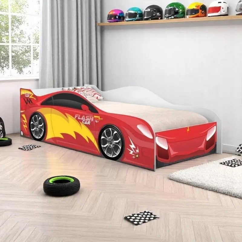 Cama Solteiro Glow Velocista MDF Laqueado Vermelho Casah