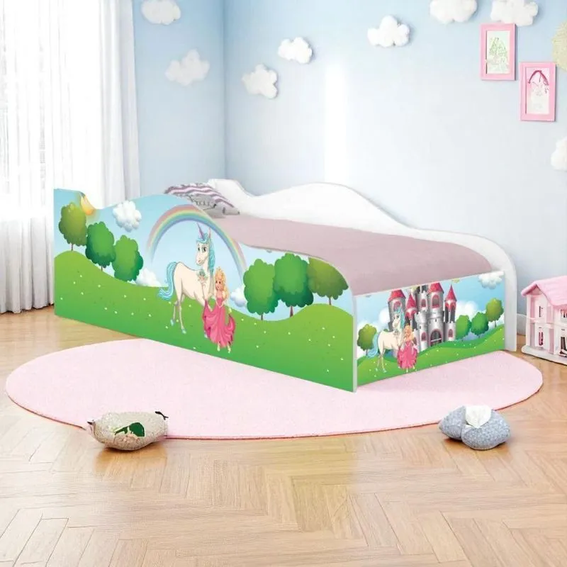 Cama Solteiro Princesa Encantada Infantil Madeira Branco Mobili