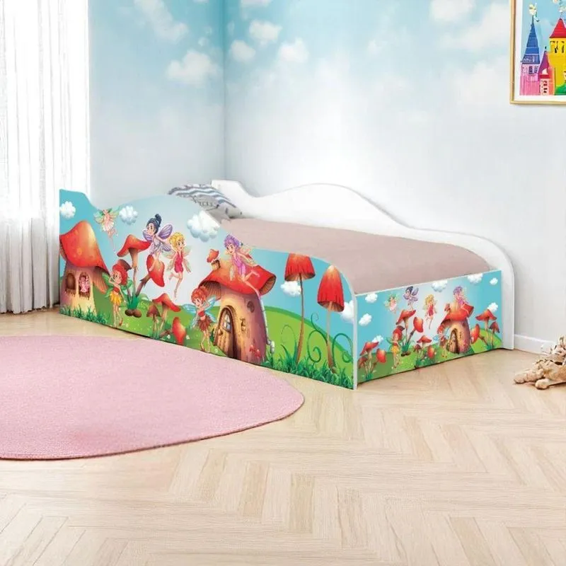 Cama Solteiro Infantil Mundo Das Fadinhas Em Madeira Branco Mobili