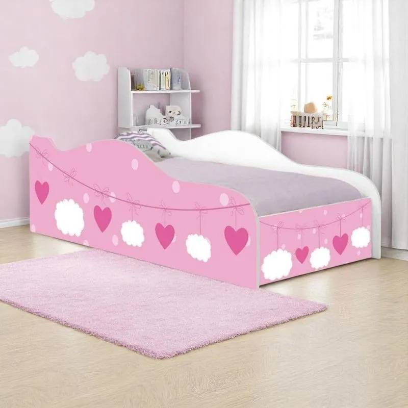 Cama Infantil Nuvens Menina Mini Cama De Madeira Branco Mobili